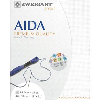 Zweigart Precut star Aida / 100 white