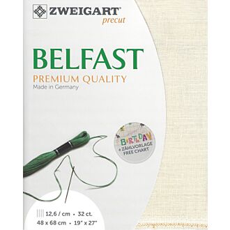 Zweigart embroidery linen Precut Belfast / 99 ecru