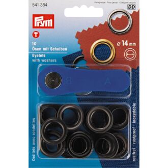 Prym Ösen mit Scheiben 14mm brüniert