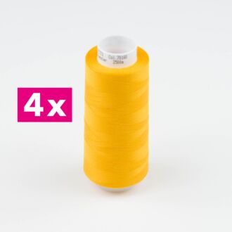 Amann-Mettler Trojalock Overlockgarn No. 120, 4x 2500m/gleiche Farbe - Farbe goldgelb