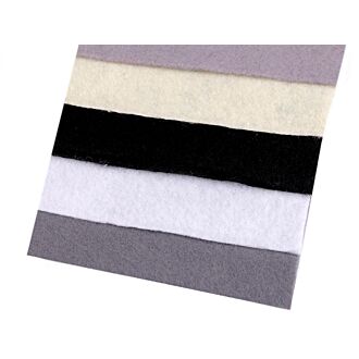 1mm Bastelfilz Set 5 Farben 10x46cm - Neutraltöne