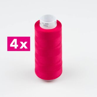 Amann-Mettler Trojalock Overlockgarn No. 120, 4x 2500m/gleiche Farbe - Farbe rotpink