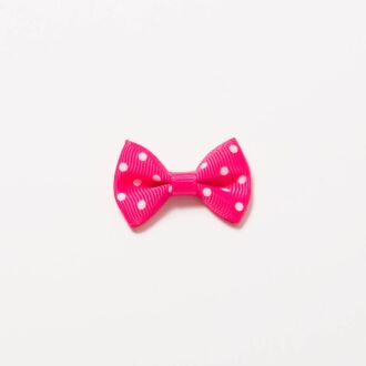 Grosgrain-Schleife Multi 4cm Punkte fuchsia-weiß