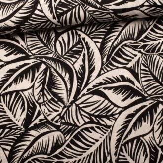 Viscose fabrics with leaf pattern black/nature