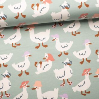 French terry goose down mint blue