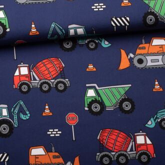 French terry vehicle love indigo blue