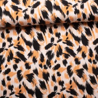 Cotton jersey Olivia - ecru/apricot/black