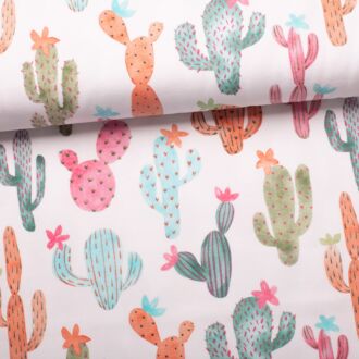 Cotton jersey Cactus Cuties by Hip Som Hap - colorful cacti