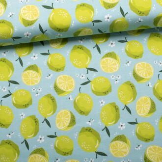 Melody lime light turquoise cotton jersey
