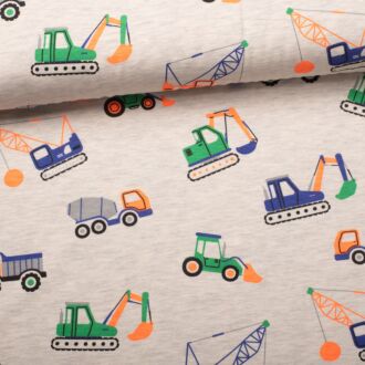 Cotton jersey neon construction site gray-mottled