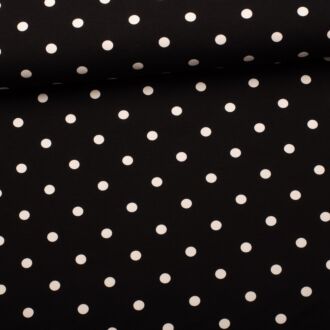 Cotton jersey white dots on black