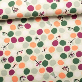 Blaubeerstern butterflies green/colored cotton jersey