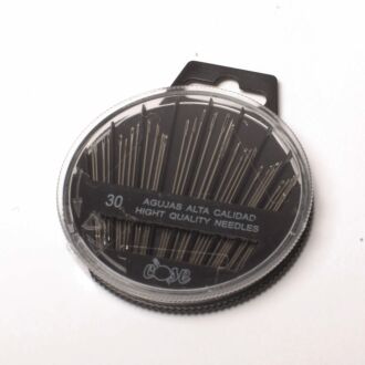 Sewing needle set in round tin (30 pieces)