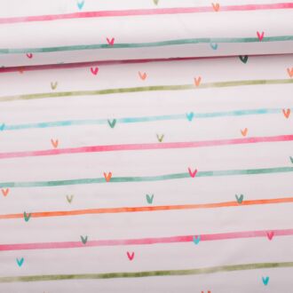 Cotton jersey Cactus Cuties by Hip Som Hap - hearts on white