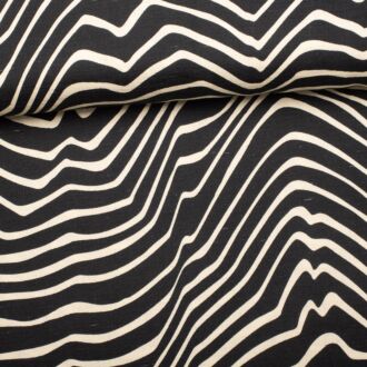 Cotton linen zebra black/nature
