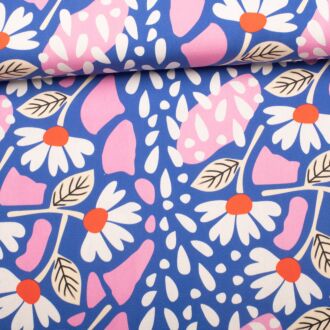 Canvas flower rain blue/pink