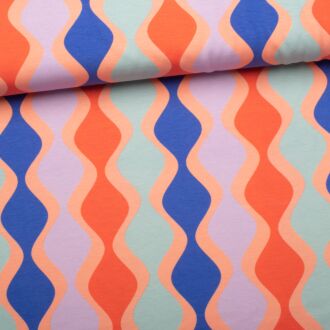 Sunset Waves pastel cotton jersey