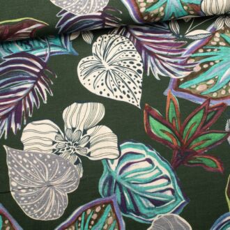 Cotton linen Ira dark green