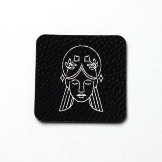 Faux leather label