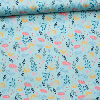 Cotton woven fabric Lovely Spring turquoise
