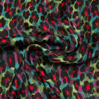 *SALE* Chiffon mit Lurexstreifen Leomuster violett