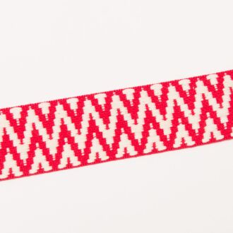40mm Doubleface Webband ZigZag rot