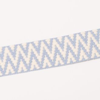 40mm Doubleface Webband ZigZag hellblau
