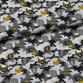 *SALE* Camouflage mit Abzeichen grau Webware