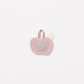 Herzapfel Aufnäher rosa/grau