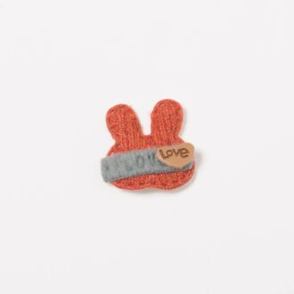 Love Hase Aufnäher dunkles orange
