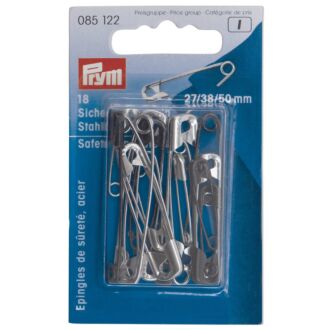 Prym Sicherheitsnadeln, 27/38/50mm, silberfarbig/schwarz
