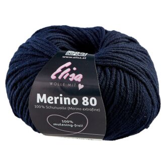 Elisa Wolle Merino 80, 50g - BLAU NACHT - 7134