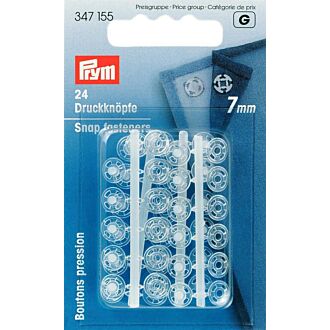 Prym sew-on press studs transparent 7mm