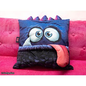Velvet fabric Monsta Pillows dark blue (120cm panel)